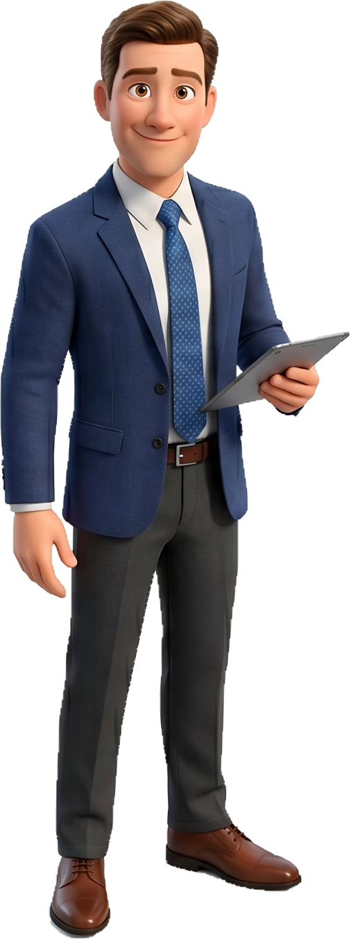 Personagem representando advocacia com Kore Gestão